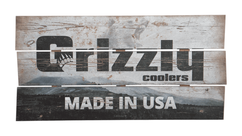 grizzly coolers wood plank sign