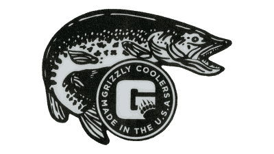 grizzly coolers northern pike sticker for coolers