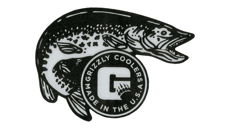 grizzly coolers northern pike sticker for coolers