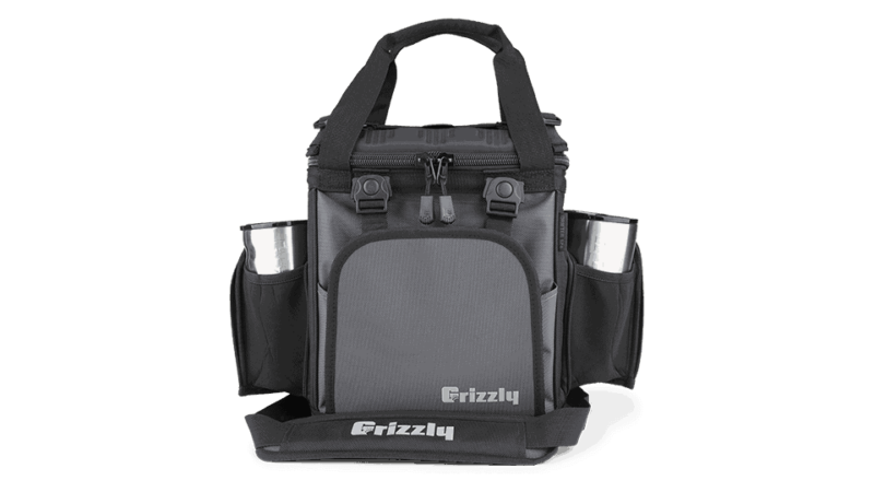 Black/Gunmetal Drifter 12+ Soft Sided Cooler With Grip Cups In Pockets