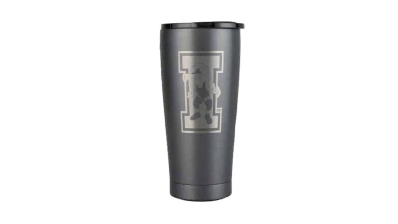 Front View Of Iowa Hawkeye Wrestling Stainless Steel Cup