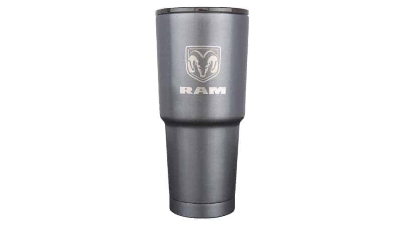 Front View Of 32 Oz Dodge Ram Stainless Steel Cup