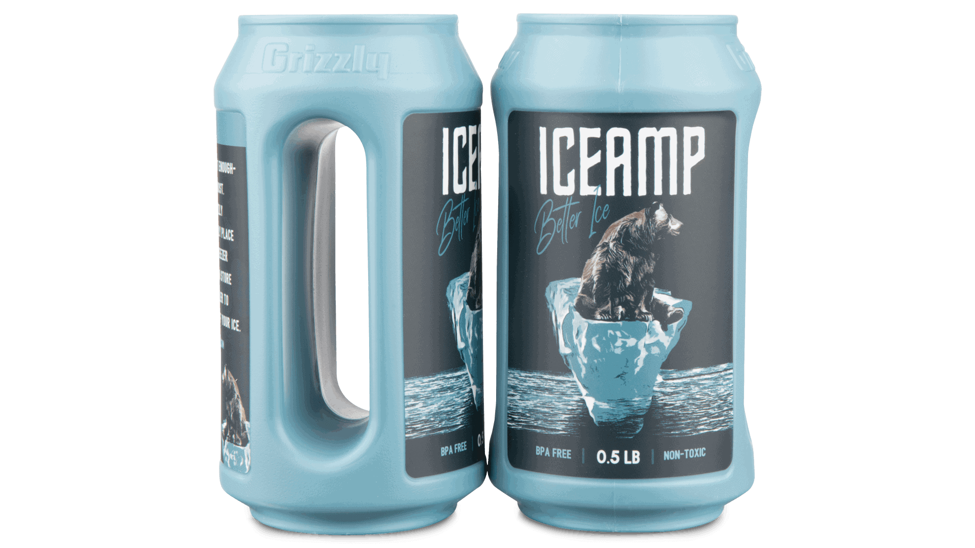 Reusable Ice packs-2 ICEAMPS one side profile and one with front label profile