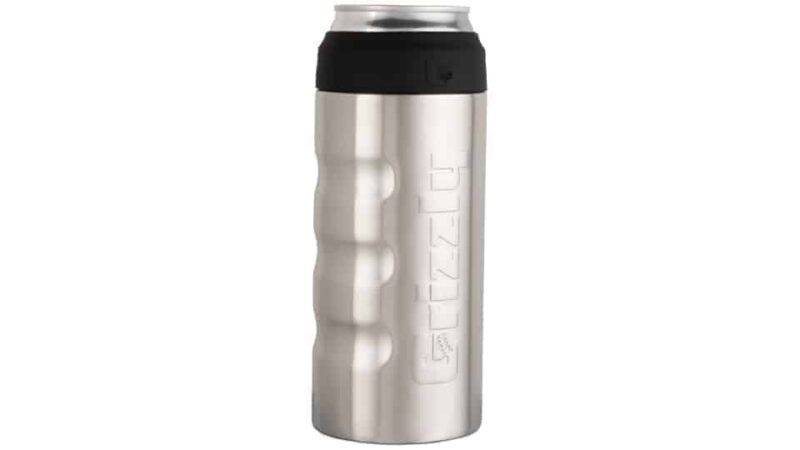 Grizzly Grip Slim Can Koozie, Front View