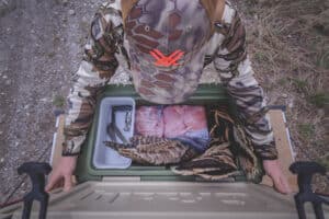 turkey hunting, using a grizzly cooler to store turkey and game meat