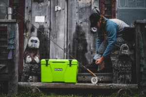 trout fishing with lime kenai cooler