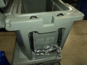 grizzly cooler rope handle, how to install, completed image